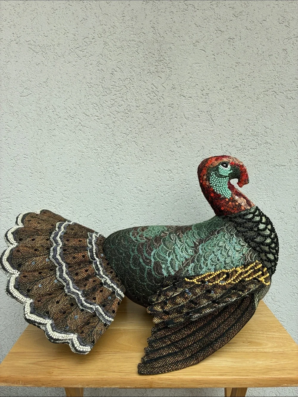 John Derian Target Beaded Decorative Large Turkey pillow / centerpiece